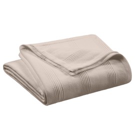 Twin Size 100% Cotton Blanket | Super Soft Breathable Lightweight Throw Blanket | All-Season Knit Blanket | Versatile Hotel Luxury | Easy Care Twin Cotton Blanket | Oeko-Tex Blanket | Mink