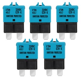 GLOSO Blade Circuit Breaker, DC Manual Reset 32V ATC Fuse for Automotive RV Marine Boat(E39,15A,5PACK)