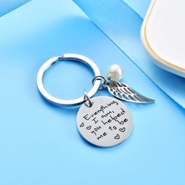 Mother Keychain Gifts For Mom Everything i am You Helped me to be keychain for mother's day father's day mom's birthday