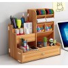 Homheal Organizador De Escritorio Madera Oficina Con Cajonera
