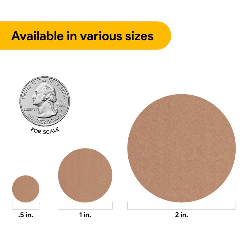 1000pcs Kraft Dot Stickers Roll 0.5 inch | Color Code