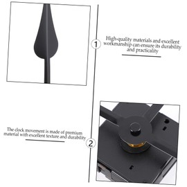 TEHAUX 2 Sets Durable Clock Movement Mechanism DIY Clock Accessories for Craft Metal Shaft Non Ticking Design for Replacement and Repair