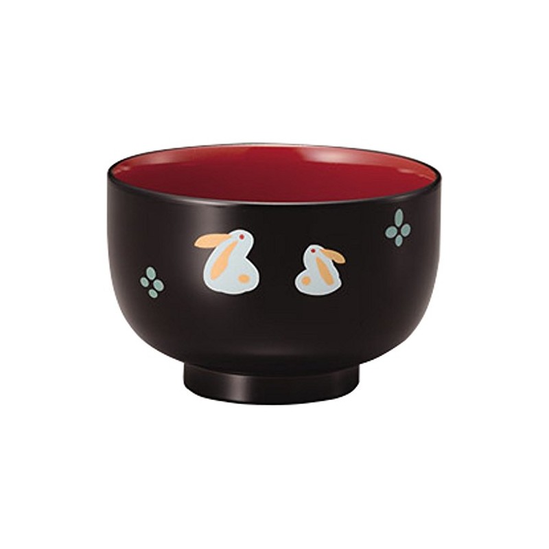 Ishida 67868 PC Soup Bowl Pair Rabbit 67868 Black Size: