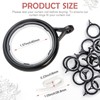 WCIC 32 Pack Curtain Rings and Hooks Black 40mm Hanging
