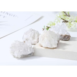 LAIDANLA Clear Quartz Crystal Natural Healing Crystals Stones Cluster Mineral Geode Gemstones for Reiki Energy Balance Calming Effects Wicca 60-80g