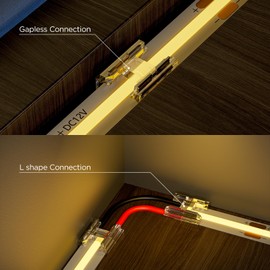 KOMIGANLED COB 8 mm 2 Pin Connector Kit 20pcs Transparent Connector for Non-Wired Gapless Solderless