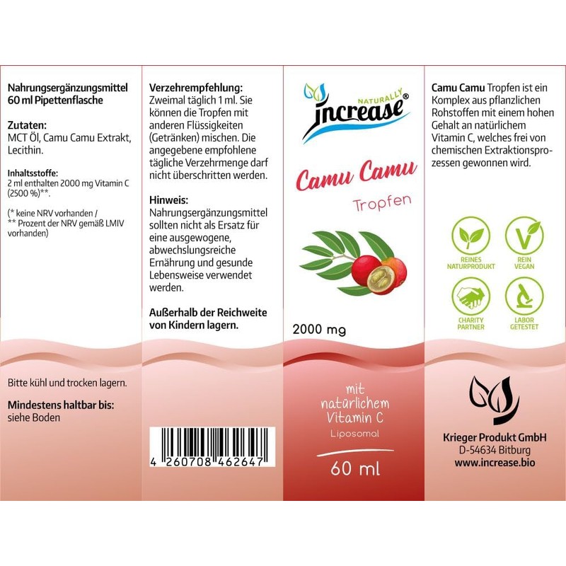 Liposomal Camu Camu Drops High Dose - (60,000 mg Vitamin