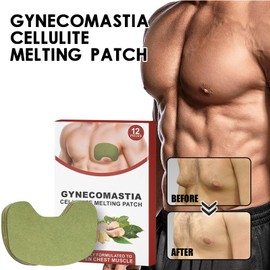 KOAHDE Chest Belly Fat Tightening Patch,Gynecomastia Cellulite Melting Patch,Anti Cellulite Patch for Gynecomastia,Tightening Ginger Patch,Male Chest Care,12PCS