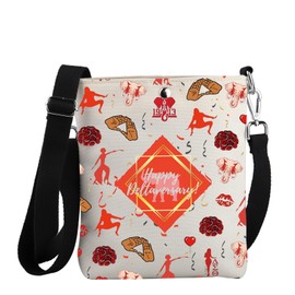 JYTAPP DST Sorority Anniversary Casual Crossbody Bag Happy Deltaversary Gift Delta Sorority Shoulder Handbag Purse, Beige