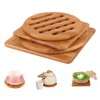 Efbock Bamboo Trivet, Home Kitchen Bamboo Hot Pads Trivet, Heat