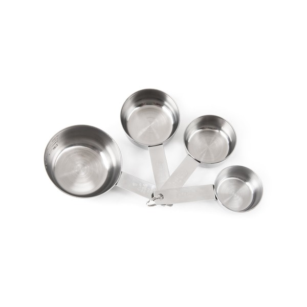 Fox Run Brands 4-Piece Stainless Steel Cups Measuring, 6 x 3.5 x 2.5 inches, Metallic