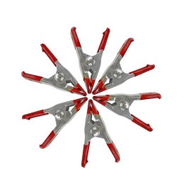 Kingman 6/pk 2-inch Spring Steel Clamp Set Metal Clips With Rubber Protectors And Grips
