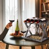 WDSHIYI Rustic Wood Wine Rack for 4 Bottles and 6