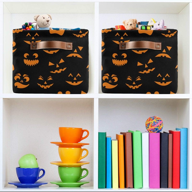 WELLDAY 1PCS Storage Basket Cute Expression Large Foldable Storage Bin