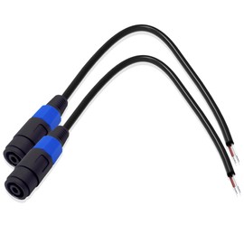 YARCHONN Speakon Speaker Bare Wire Cable Open End, Speakon Connector Adapter to Pigtail Wire, 1.64FT Speaker Wire Audio Cord to Speakon connector Twist Lock for Audio Devices (2pcs) (Female Plug)