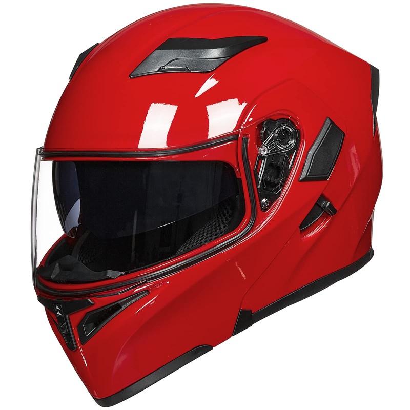 ILM Motorcycle Dual Visor Flip up Modular Full Face Helmet
