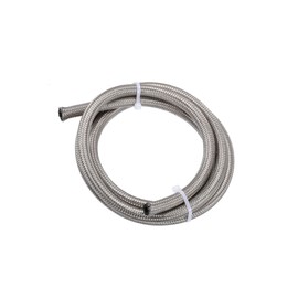 Motoforti 5ft 4AN Fuel Hose AN4 Universal Car Braided Stainless Steel CPE Oil Fuel Gas Line Hose Silver Tone Long-lasting