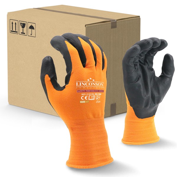 LINCONSON 6 Pack Flexible Spandex Knit With Nitrile Micro-Foam Palm