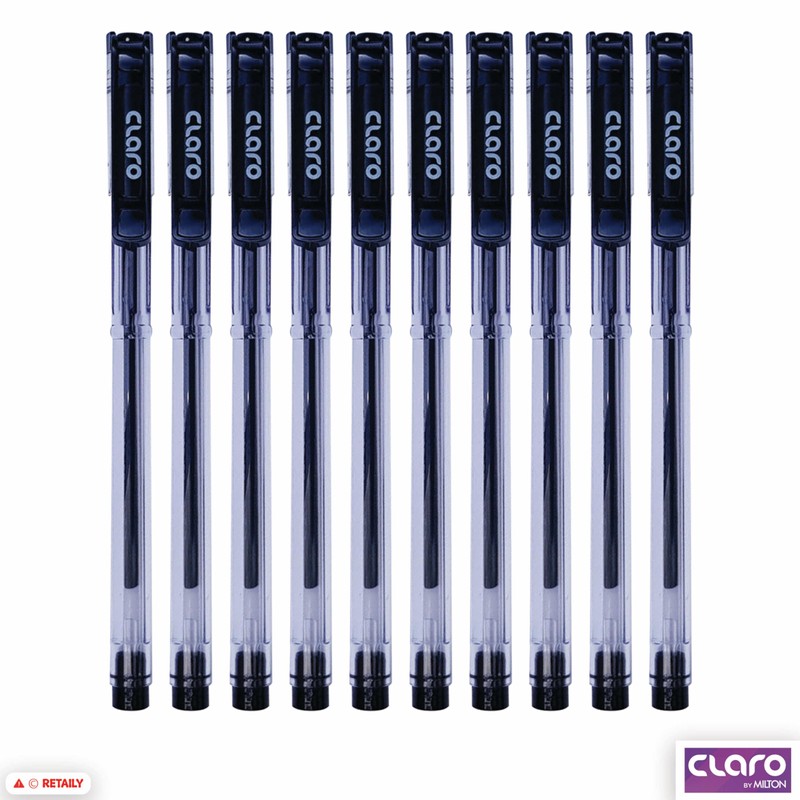 CLARO Technik Ballpoint Pens, BLACK, Fine Point (0.7mm), Pack of