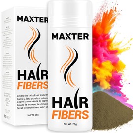 Maxter Hair Fibres for Men & Women - Natural Hair Powder for Building, Thickening and Hair Loss Coverage in 30 Seconds (Light Brown 28g)
