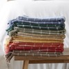 DII Transitional Checked Plaid Woven Throw, 50x60, Stonewash Blue