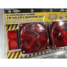 Pilot NV5018 Red Rectangular Surface Mount LED Trailer Submersible Combo Lights