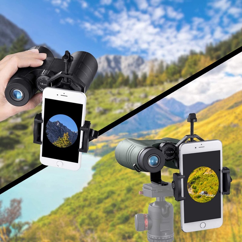TRAMILY Universal Phone Adapter Mount - Compatible Binoculars, Monocular Spotting