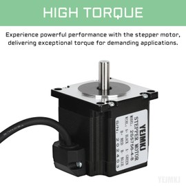 YEJMKJ Nema 23 Stepper Motor 1.2Nm/169.92oz.in 56MM Bipolar 4A Nema23 High Torque 57 Motors 1.8 Degree 2 Phase 4 Lead Step Motor for 3D Printer CNC Milling Engraving Machine, 2.25x2.25x2.21inch
