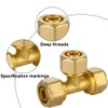 Pack of 2 Screw Fitting T-Piece, Brass Compression Fitting for