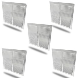 Amig - 5 Pack Aluminium Mesh Panel with Fly Screen | Air Vent Grille | Ideal for Kitchen and Bathroom Ceilings | Dimensions: 300 x 300 mm | Colour: Silver