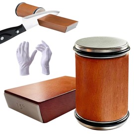 Afilador de Cuchillos Rodante Profesional, Afilador Cuchillos con Lijadora con Rodillos, con Discos de Diamante 400/1000 y Acero Inoxidable de Cocina, Proporciona Ángulo Molienda Magnético 15° y 20°