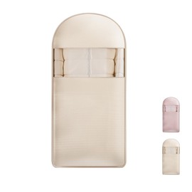 Space Saving Hanging Garment Bag with Self Compression Zipper, Space Saver Closet Organizers, Dust Cover Clothes Bags for Down Coat, Jackets, Shirts and Sweater (Beige, XL)