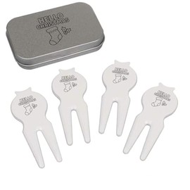 Azeeda 'Hello Christmas' Golf Divot Tool/Repair Fork Gift Set (GO00071857)