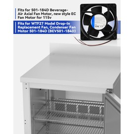 501-184D Fan Motor Fit for Beverage-Air Axial Fan, EC Fan Motor Fit for WTF27 Model Drop-in Fan, Condenser Fan Motor 115 VAC 60Hz