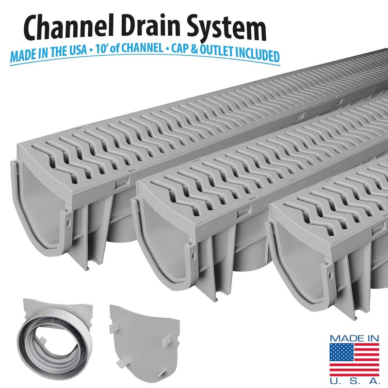 Source 1 Drainage Trench and Driveway Channel Drain with Concrete