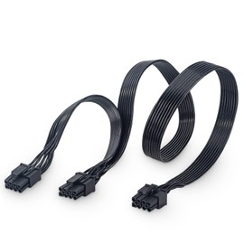 YieJoya PCIE Cable for Seasonic, PSU 8 Pin Male to Dual PCIe 8-Pin (6+2) Male for Seasonic Modular Power Supply (60 cm + 20 cm)
