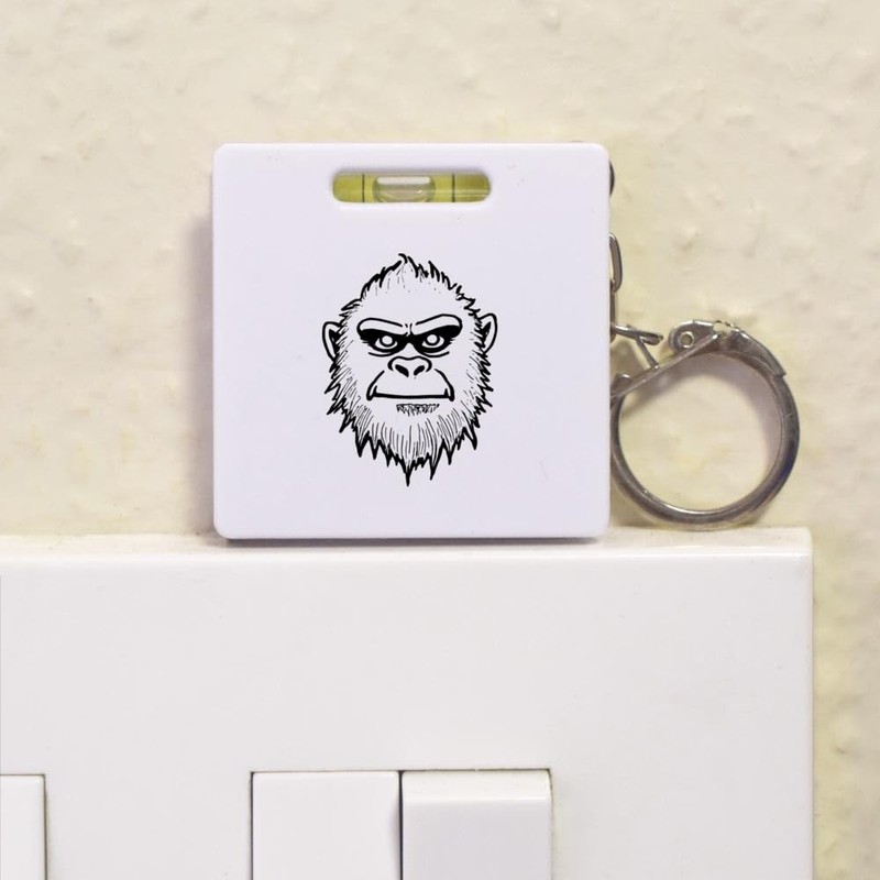 Azeeda 'Elusive Yeti' Keyring Tape Measure/Spirit Level Tool (KM00038281)