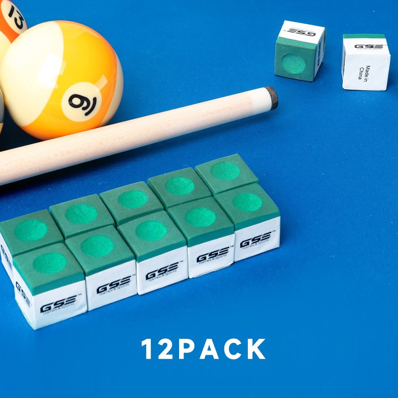 GSE Games & Sports Expert 12-Pack Billiard/Pool Cue Chalks, Billiard