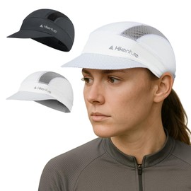 HIKENTURE Cycling Cap for Men and Women,Bike Hat with Visor Summer Sun Hat (CA/US, Alpha, One Size, WhiteGrey)