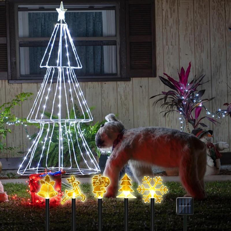 TSLBW Solar Garden Lights 5 Pack Christmas Pathway Lights Outdoor