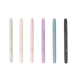 Erin Condren Pastel Dual-Tip Markers 6-Pack, Medium and Fine Point, Versatile Pens for Writing, Drawing, Note-Taking, Journaling, Coloring and Planning