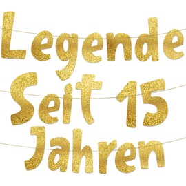 Funny Banner Glitter Banner Legend For 15 Years 15th Birthday Party Supplies