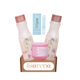 Isarena Beautyline´s Kit 4 pack Shampoo and Conditioner with Rice, Flaxseed Arroz y linaza + Multivitamin Hair Mask + Ampolla Capilar Rescate Instantaneo | Shampoo Hair Care Milagros Colombia