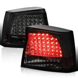 Spec-D Tuning Smoke LED Tail Lights Rear Lamp Compatible with 2005-2010 Dodge Charger, Left + Right Pair Assembly