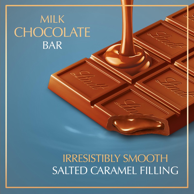 Lindt LINDOR Salted Caramel Milk Chocolate Truffle Bar, Easter Chocolate