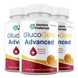 Gluco Gold Advanced Capsules, Max Strength GlucoGold Supplement (3 Pack)