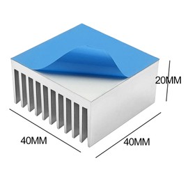 4PCS 40mm Aluminum Heatsink with Thermal Conductive Adhesive Tape, 40×40×20mm Heat Sink Cooling Cooler for Cooling VRM GPU Stepper Driver 3D Printer Stepper Motor Driver PCB LED Electronics (Silver)