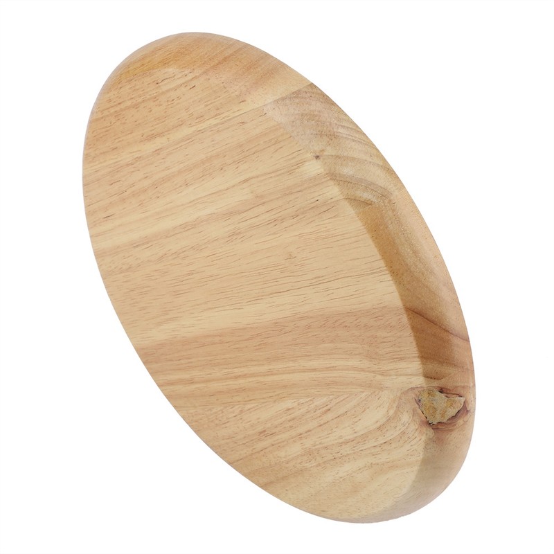 Round Wood Tea Tray Sushi Snacks Fruits Serving Plate Dish