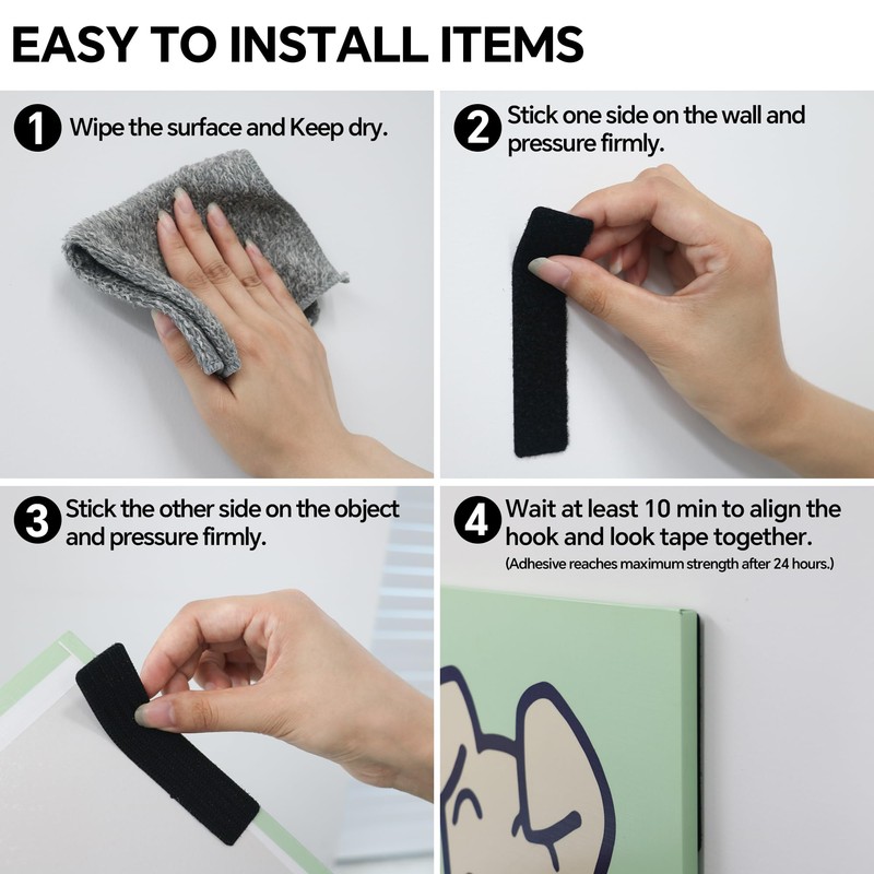 Adhoklop 24 Sets 1x4 inch Hook and Loop Strips with