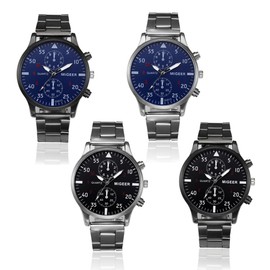 Weicam 4 Pcs Wholesale Watches Men Simple Round Dial Analog Quartz Wrist Watch